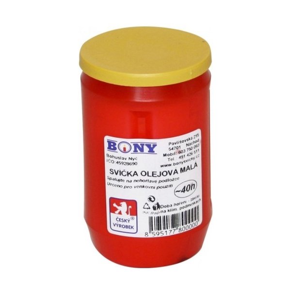 Lumânare memorială cu ulei, mică, 110 g