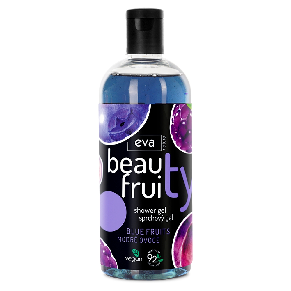 Gel de duș EVA NATURA BEAUTY FRUITY cu fructe albastre, 400 ml