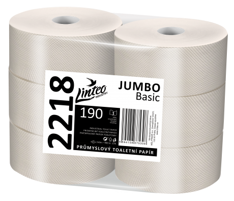 Linteo JUMBO BASIC 190 1 strat gri reciclat, 150m (6 buc)