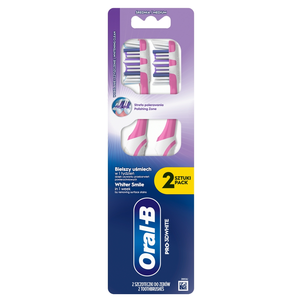 Periuță de dinți Oral-B ZK Pro-3D White (2 buc/blister) medie