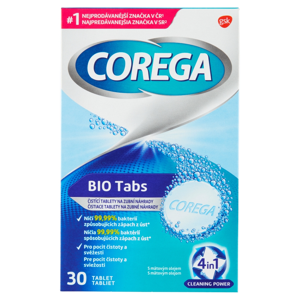 Tablete de curățare pentru proteze Corega Glaxo Smithkline Bio Tabs 30 buc.