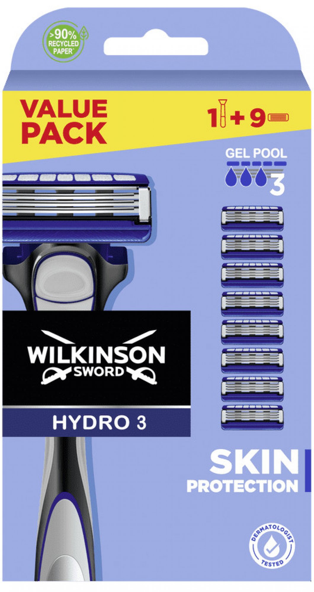 Wilkinson Protecție pentru piele Sword Hydro 3 + 9 capete
