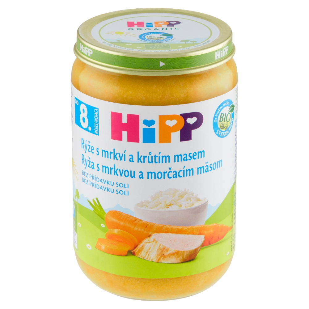 Meniu HiPP 220g orez morcov curcan 7 luni+