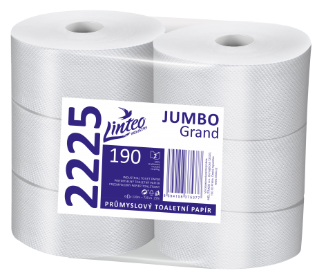 Linteo Hârtie JUMBO Grand 190, 2 straturi, albă, reciclată, 120 m (6 buc.)