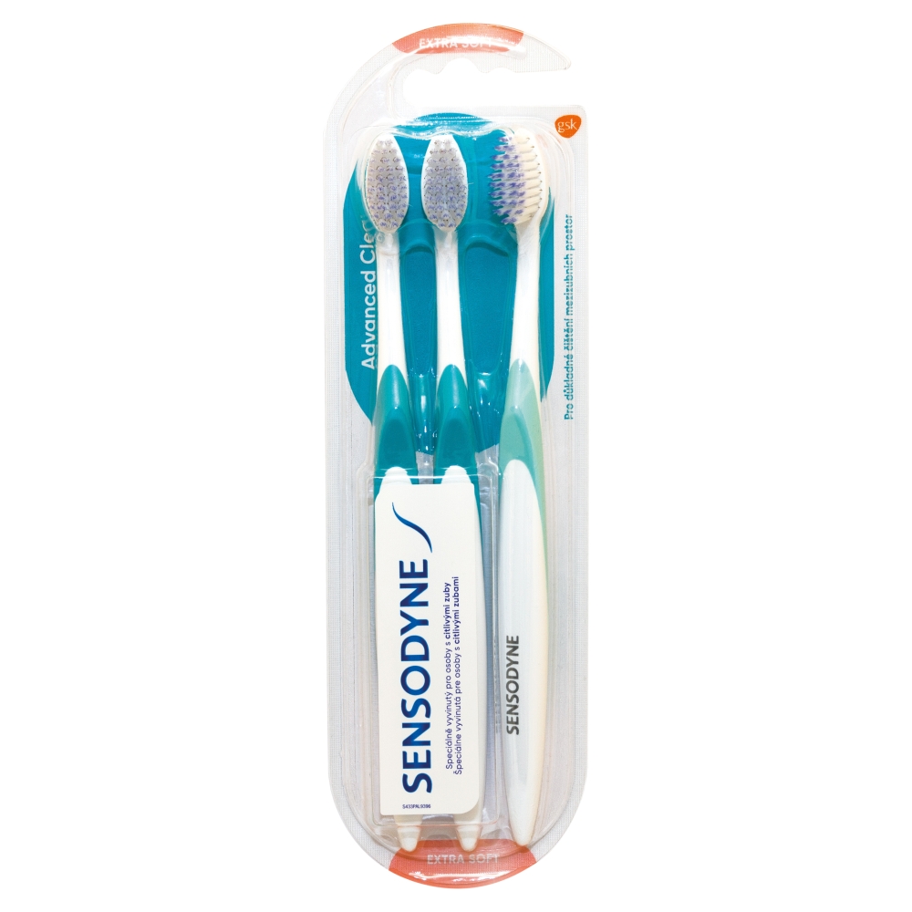 Sensodyne Periuță de dinți Advanced Clean Triopack Extra Moale, 3 bucăți