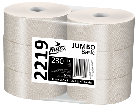 Linteo JUMBO BASIC 230 1 strat gri reciclat, 215 m (6 buc)