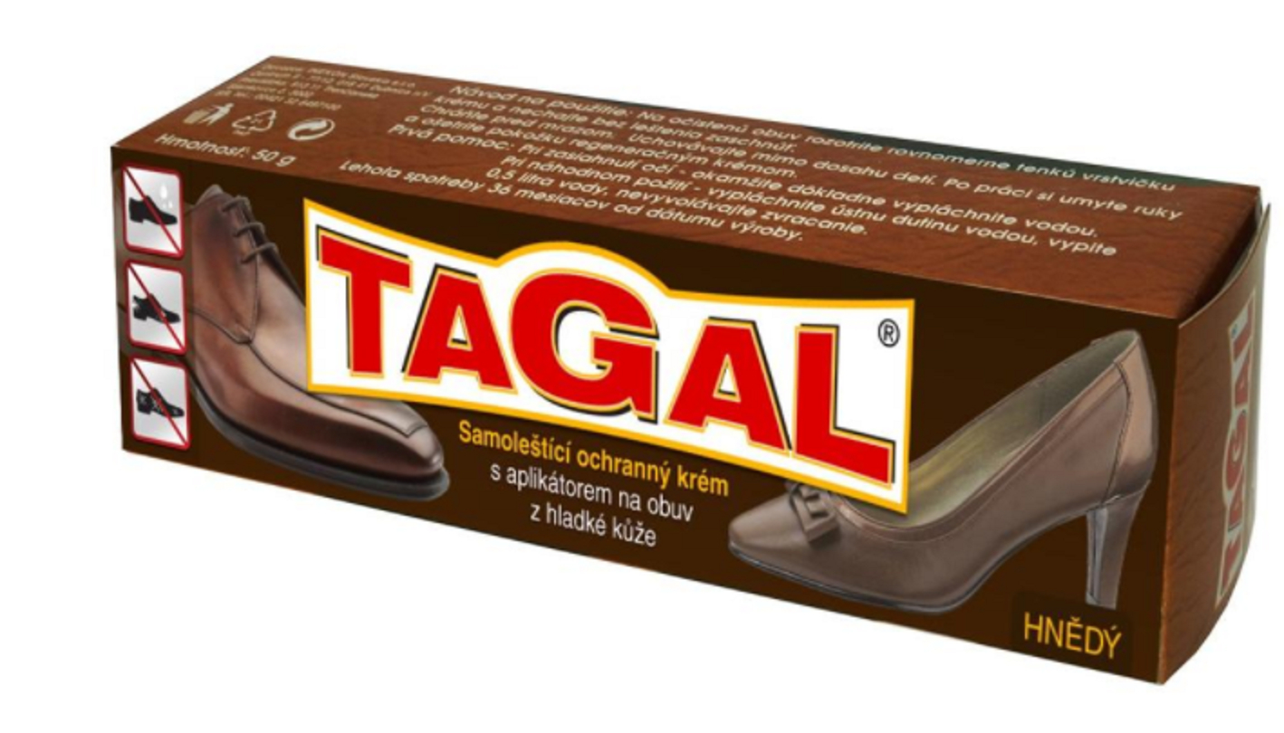 Tagal - cremă de protecție auto-lustruitoare pentru încălțăminte maro, 50g