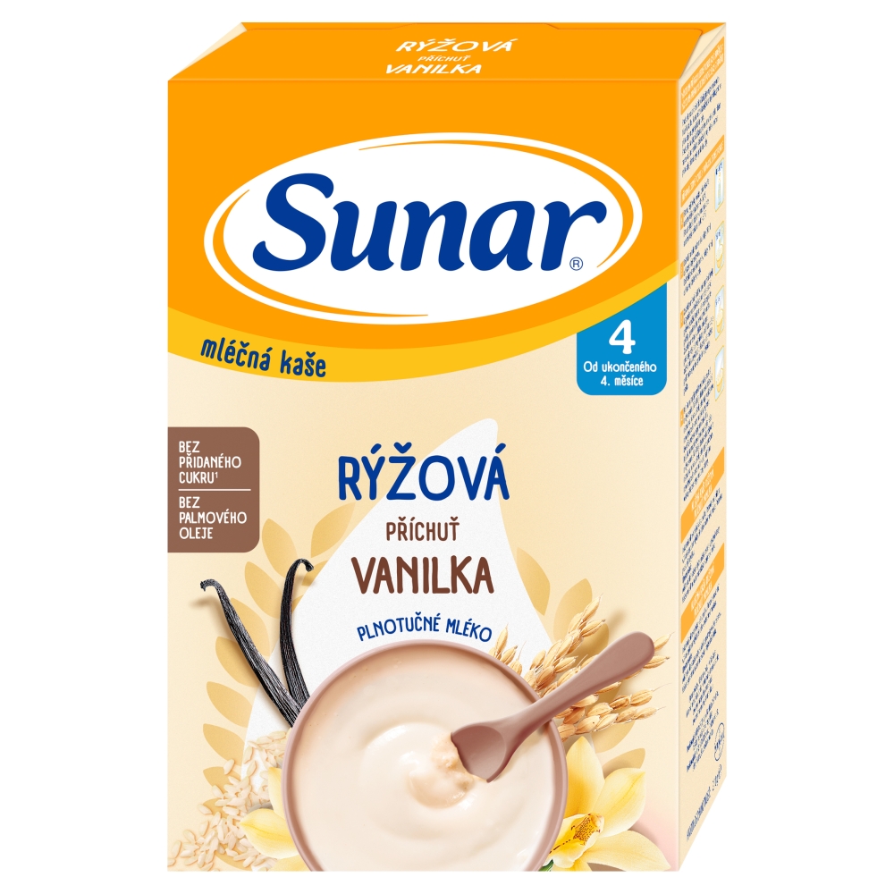Terci de orez cu lapte Sunar 210g vanilie 4 luni+