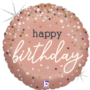 Balon din folie Bettalic 45cm auriu roz