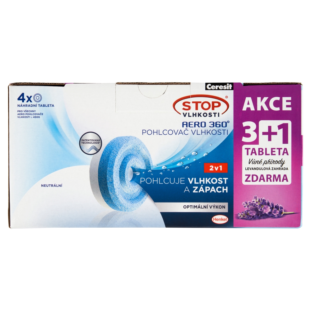 Tablete de înlocuire Ceresit Stop Moisture Aero 360° 4 x 450 g Lavandă