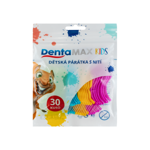 Scobitori pentru copii Dentamax cu ață dentară (30 buc/pachet)