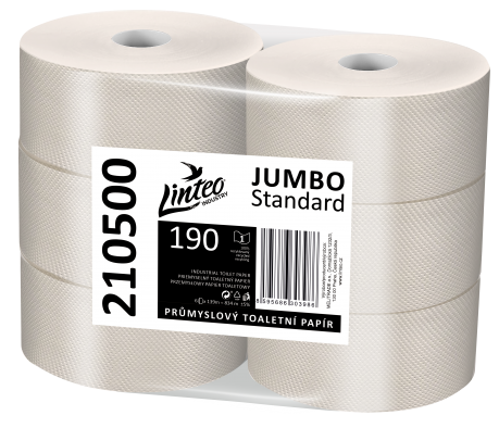 Linteo JUMBO STANDARD 190 gri reciclat, monostrat, 139 m (6 buc.)