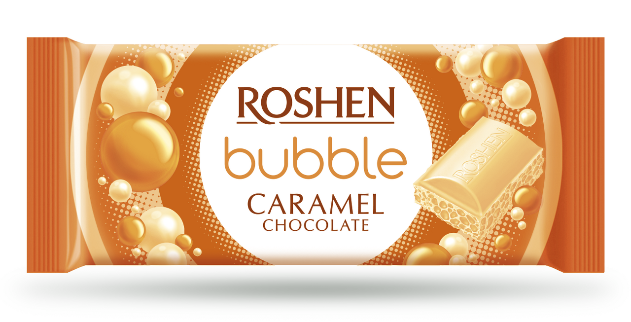 Roshen Bubble Ciocolată albă cu caramel 80 g