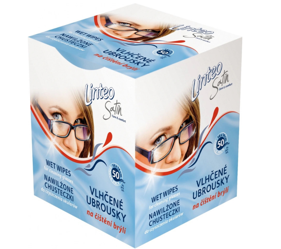 Șervețele umede Linteo pentru curățarea ochelarilor, 50 buc.