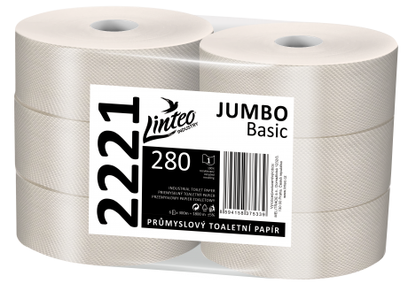 Linteo JUMBO BASIC 280 1 strat gri reciclat, 300m (6 buc)