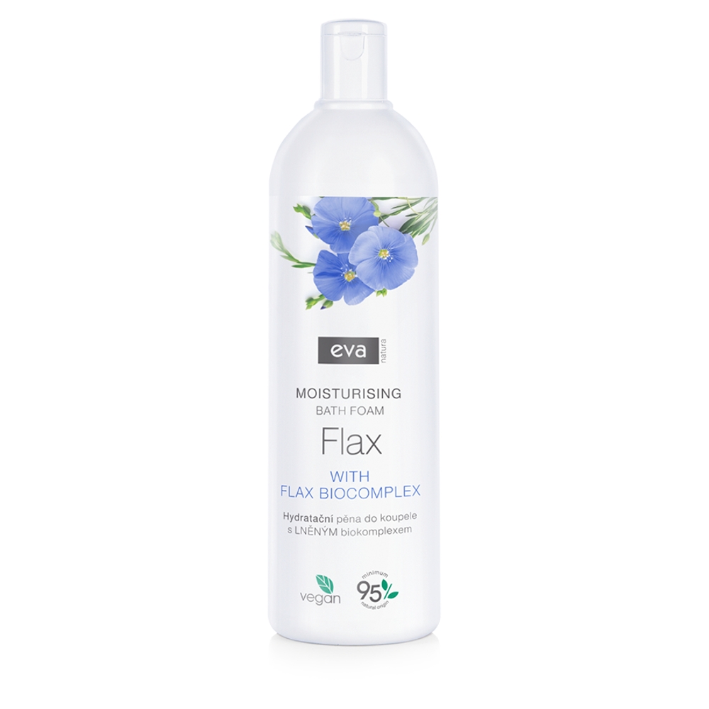 EVA NATURA Spumă de baie hidratantă cu biocomplex de in 750 ml