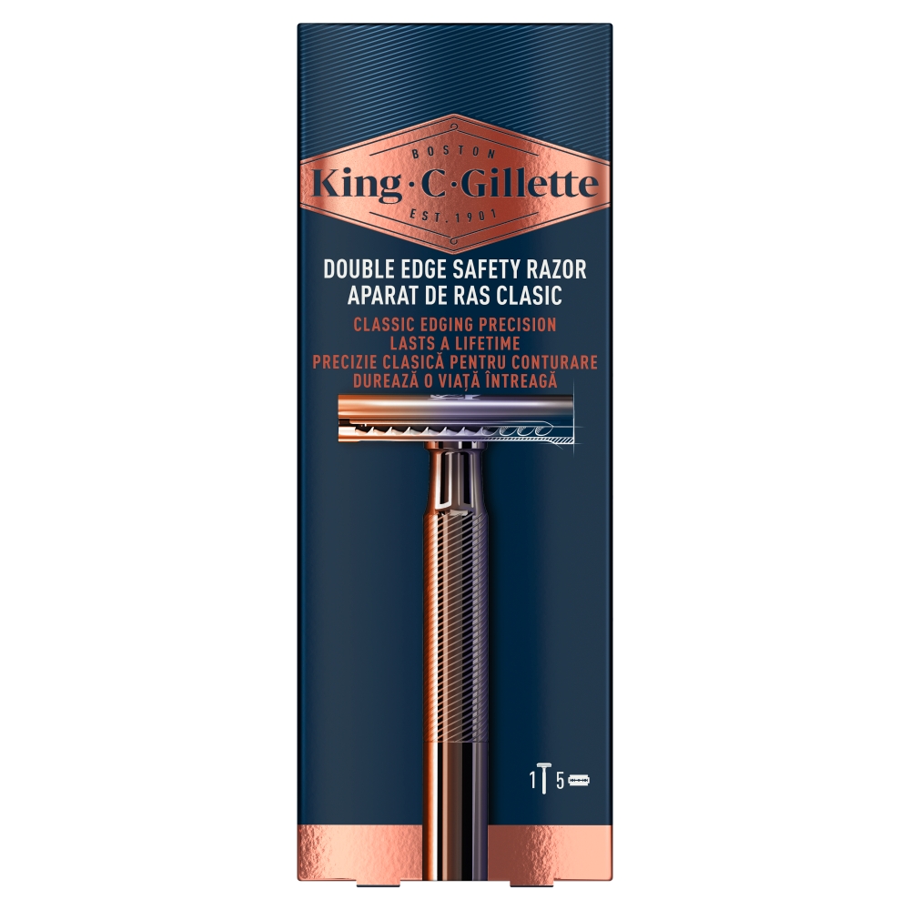 Gillette Aparat de ras King + lame de ras 5 bucăți
