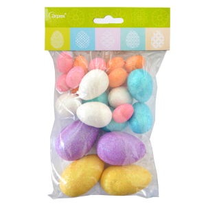 Ouă de Paște din brocart, diverse mărimi (24 buc/pachet)