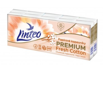 Linteo Batiste de hârtie cu parfum proaspăt de bumbac 10x10 buc 4 straturi