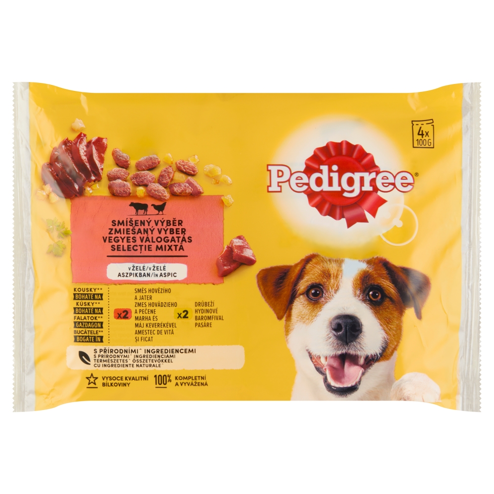 Pedigree Adult Vită și Păsări de Curte 4 x 100g