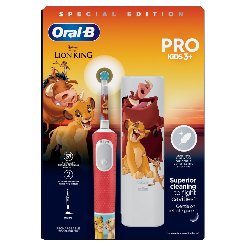 Oral-B Periuță de dinți electrică Kids Regele Leu + husă