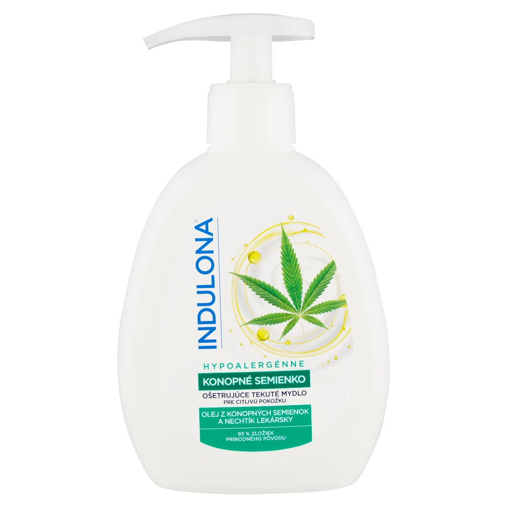 Săpun lichid Indulona 250ml cu semințe de cânepă.