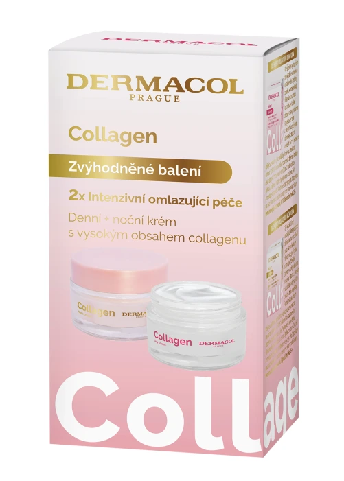 Dermacol Collagen+ îngrijire zi Collagen+ Rejuvenating SPF10 50 ml + îngrijire noapte Collagen+ Rejuvenating 50 ml set cadou