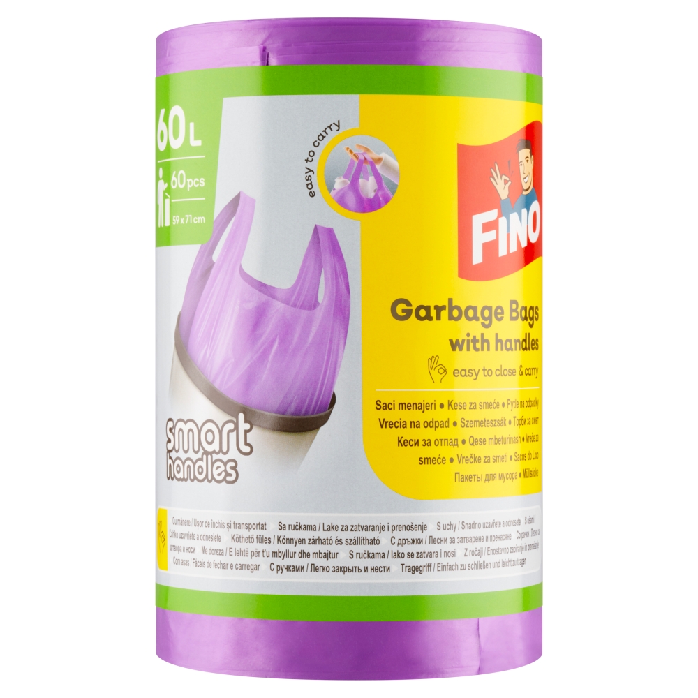 Gr.Sarantis s.a. Francie Saci FINO HD Color cu mânere C&C 60L 60 buc 13 μm
