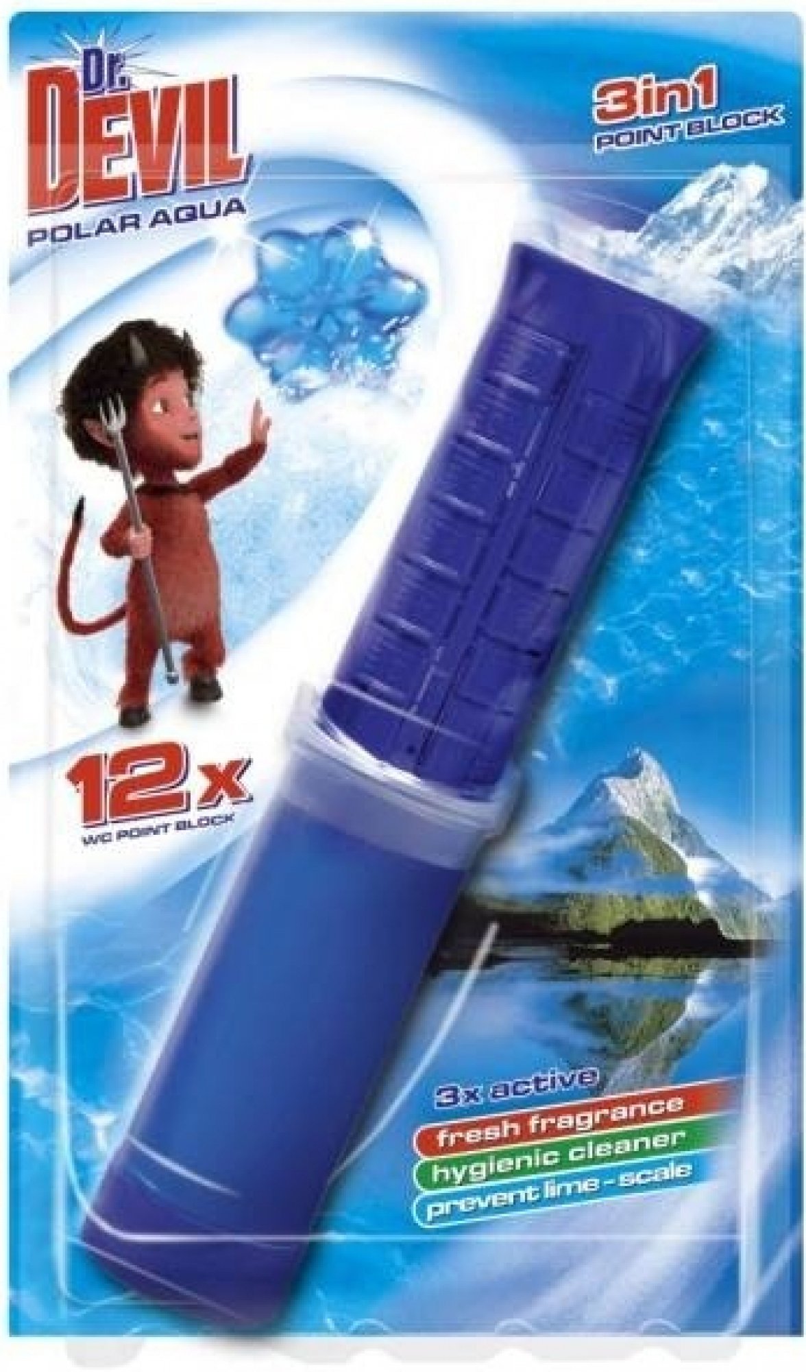 Dr. Devil 5in1 Point Block bloc WC în tub Polar Aqua pentru 12 utilizări 75 ml