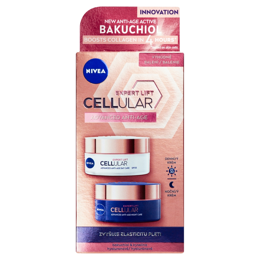 Beiersdorf Cremă de zi și de noapte Nivea Cellular Expert Lift, pachet duo de 2 x 50 ml