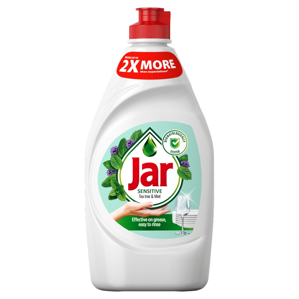 Jar Detergent de vase la borcan cu aroma de arbore de ceai și mentă pentru peri sensibili, 450 ml