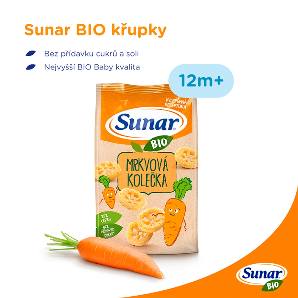 Sunar Chipsuri organice 45g rondele de morcovi
