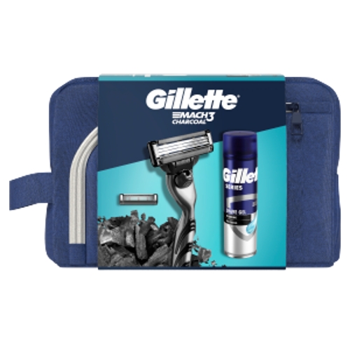 Gillette Aparat de ras Mach3 + 2 capete de rezervă + gel 200ml + geantă