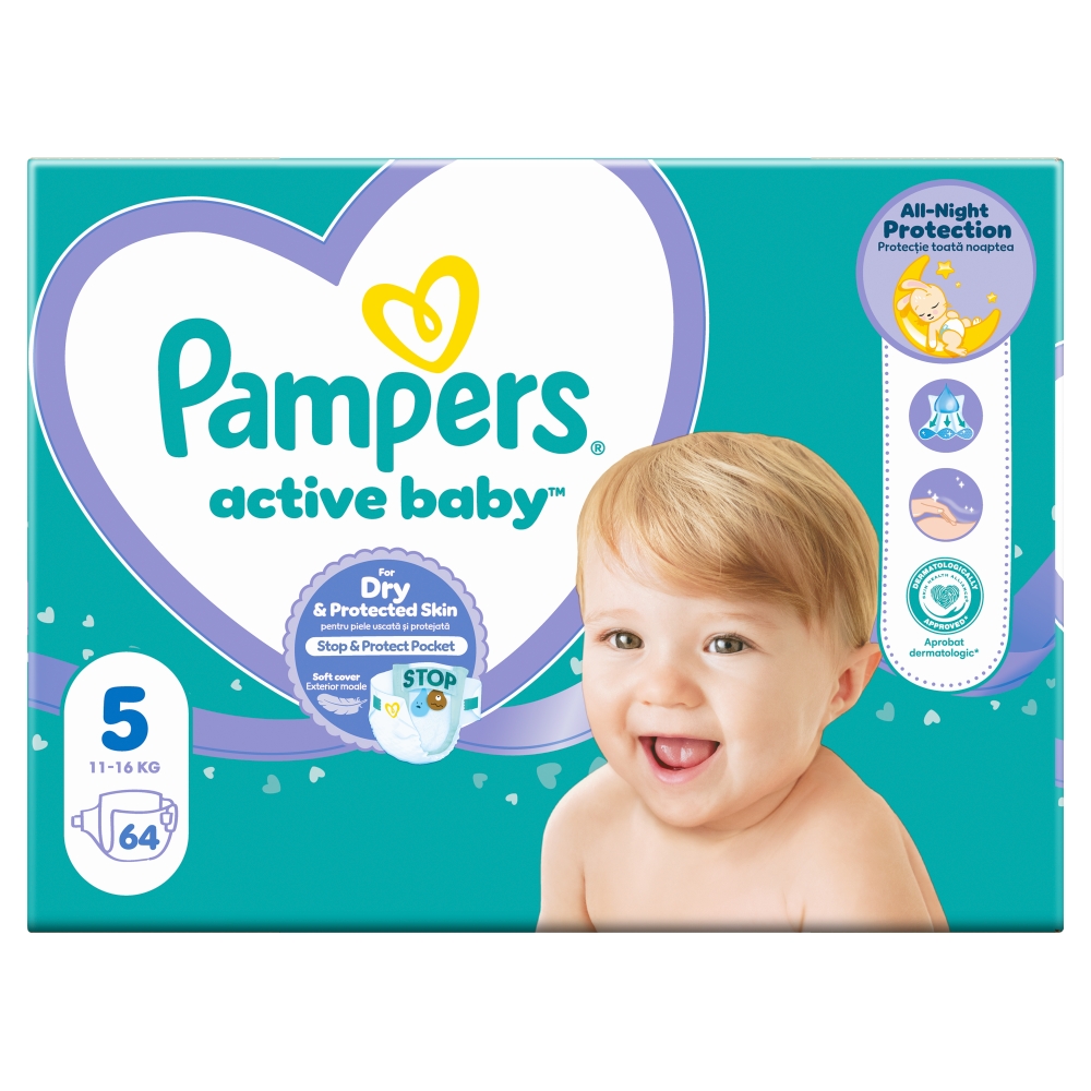 Pampers Active Baby Giant Pack mărimea 5 64 buc