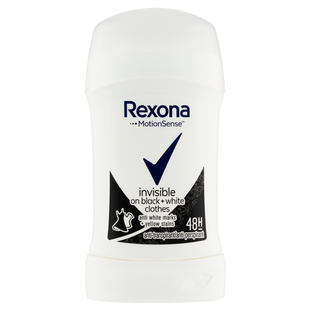 Unilever Rexona Stick Femei 40ml Protecție activă Invizibil Black&White