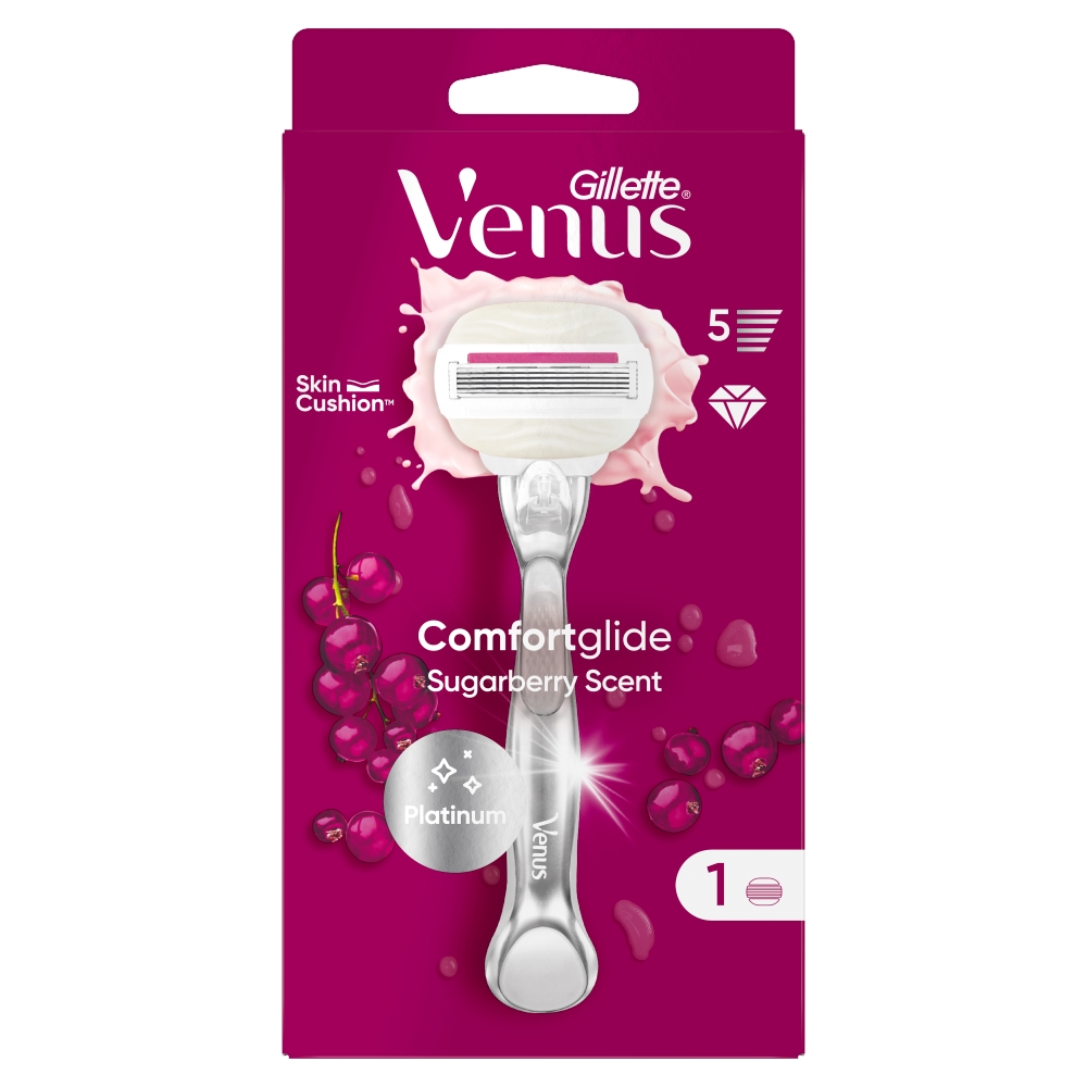 Gillette Venus Platinum Comfortglide Sugarberry (mașină de tuns + 1 cap de tuns)