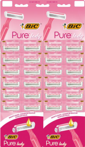 Aparat de ras BIC Pure pink pentru femei, 24 bucăți