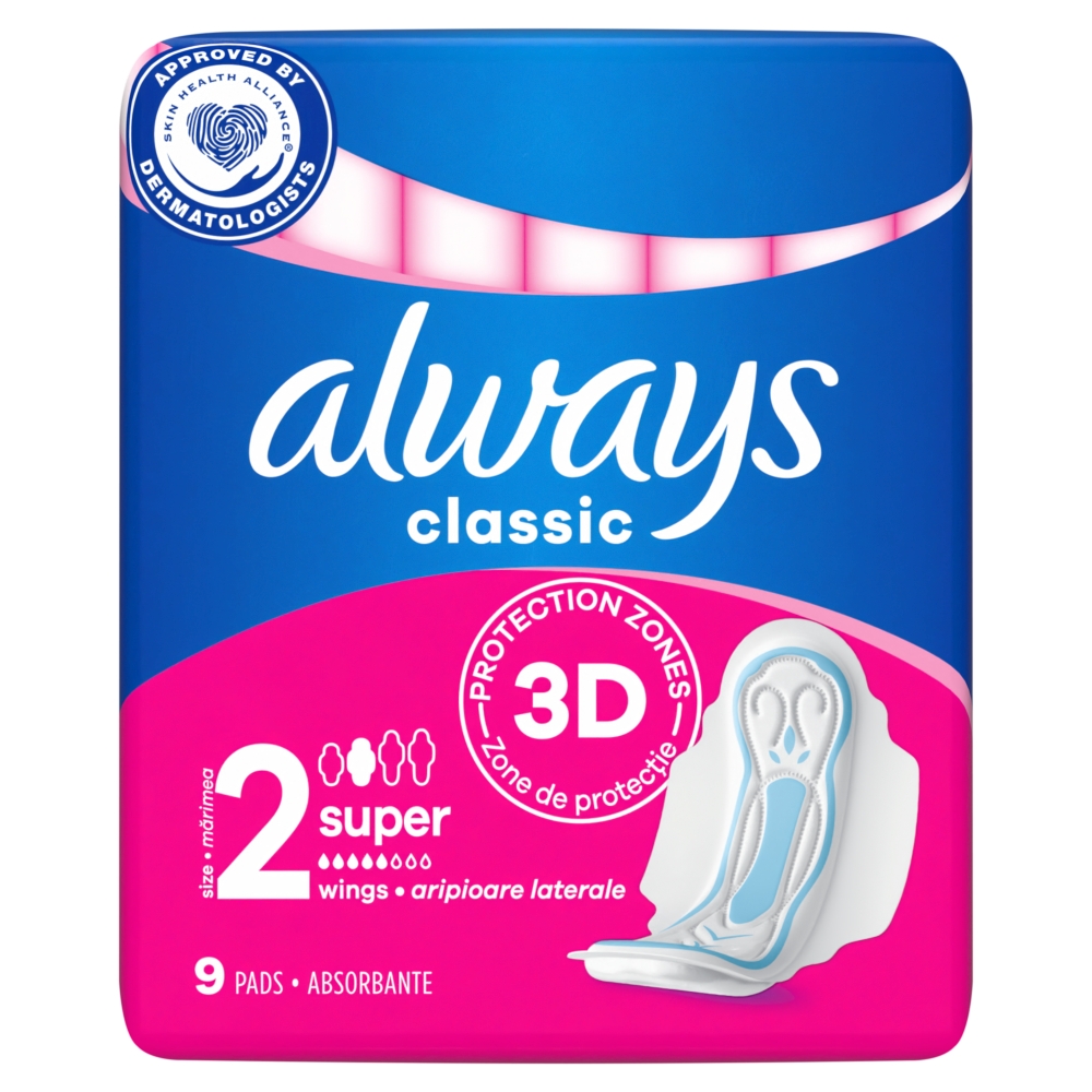 Procter & Gamble Branțuri Always Classic Maxi cu 9 bucăți