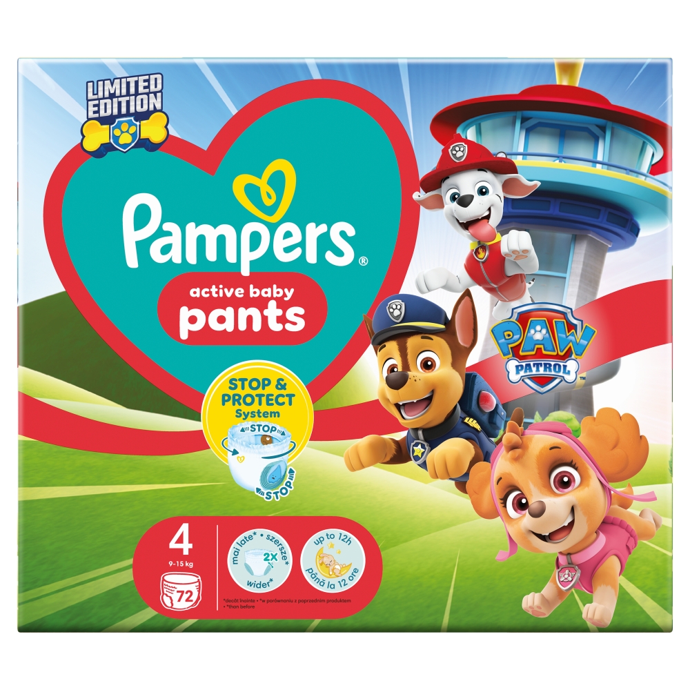 Pampers Scutece Carry Pack Patrula Cățelușilor mărimea 4 72 buc