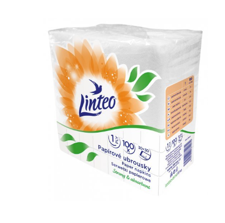 Linteo Șervețele de hârtie – albe, cu un singur strat, 30 × 30 cm