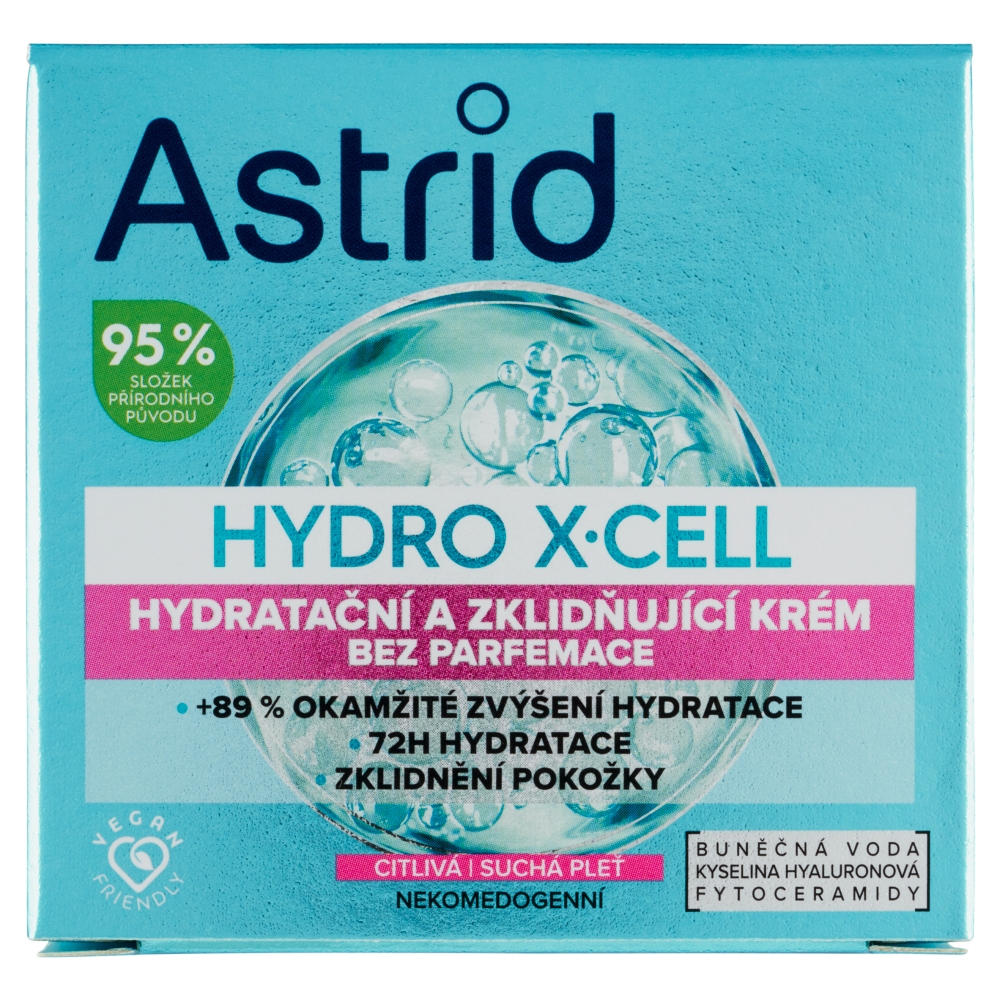 Astrid T.M., a.s. Astrid Hydro X-Cell cremă hidratantă și calmantă fără parfum pentru piele sensibilă 50 ml