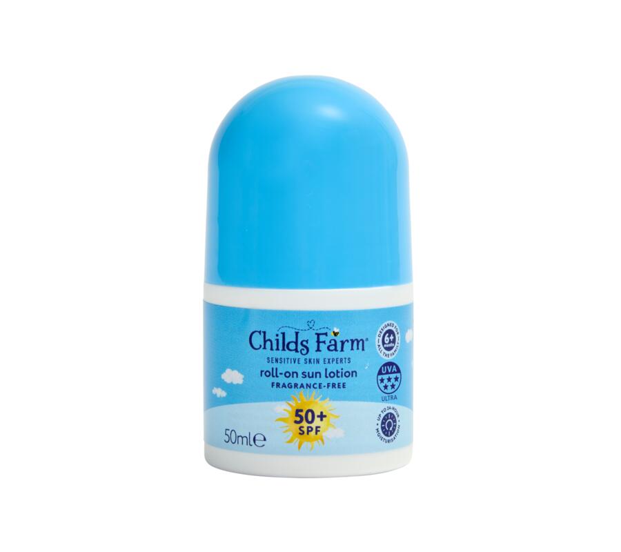 Cremă de protecție solară roll-on CHILDS FARM cu SPF 50+, 50 ml