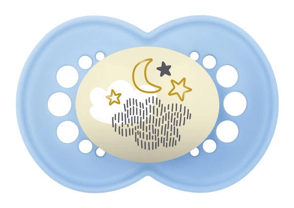 Suzetă MAM NIGHT 6+, albastru/cer;