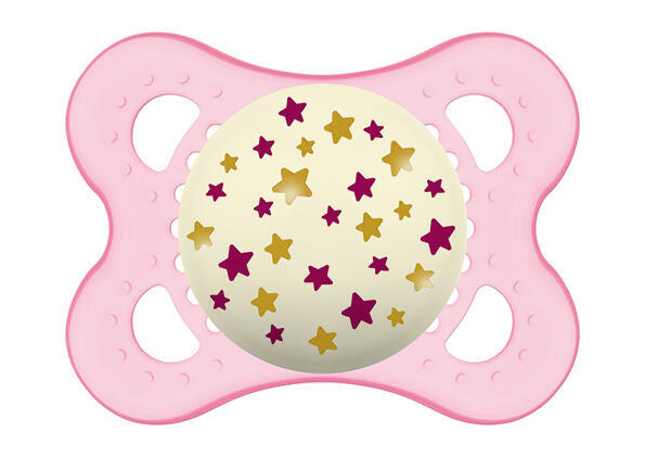MAM PACIFIER NIGHT 0+, roz/stele
