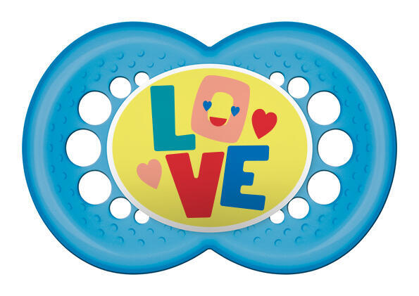 Suzetă MAM ORIGINAL 6+, albastră/etichetă