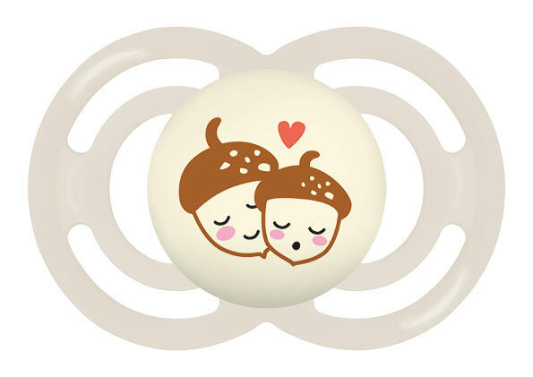 Suzetă MAM PERFECT NIGHT 6+, alb/ghinde