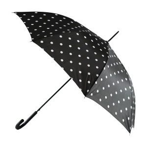 Umbrelă automată Q Home - neagră cu buline