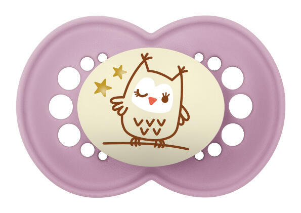 MAM PACIFIER NIGHT 6+, mov/bufniță