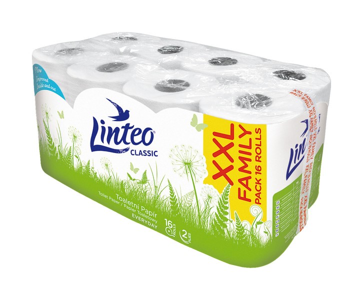 Linteo Hârtie igienică 2 straturi albă - 16 role XXL