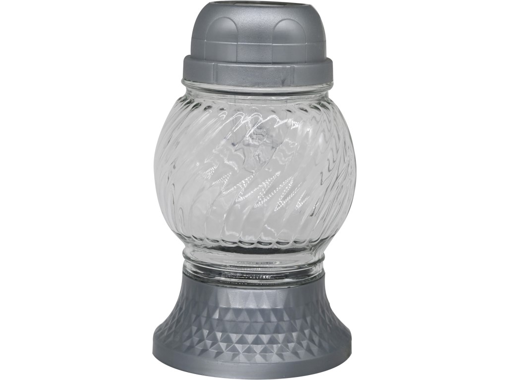 Bec LED argintiu Madonna din sticlă funerară 17 cm